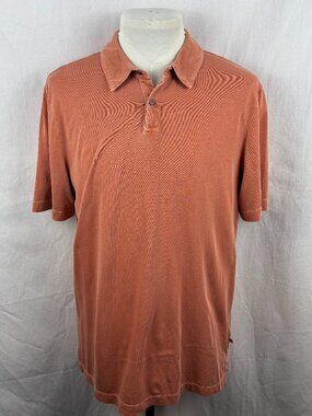 James Perse Los Angeles Dusty OrangeCotton Polo Shirt Made in USA Size 3